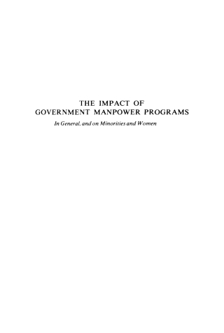Cover image: The Impact of Government Manpower Programs 9780812290875