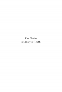 Imagen de portada: The Notion of Analytic Truth 9781512813036