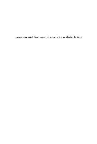 Imagen de portada: Narration and Discourse in American Realistic Fiction 9780812278446