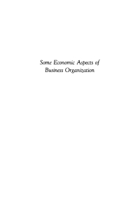 Cover image: Some Economic Aspects of Business Organization 9781512813227