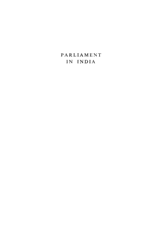 صورة الغلاف: Parliament in India 9781512822410