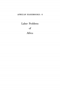 Imagen de portada: Labor Problems of Africa 9781512813395
