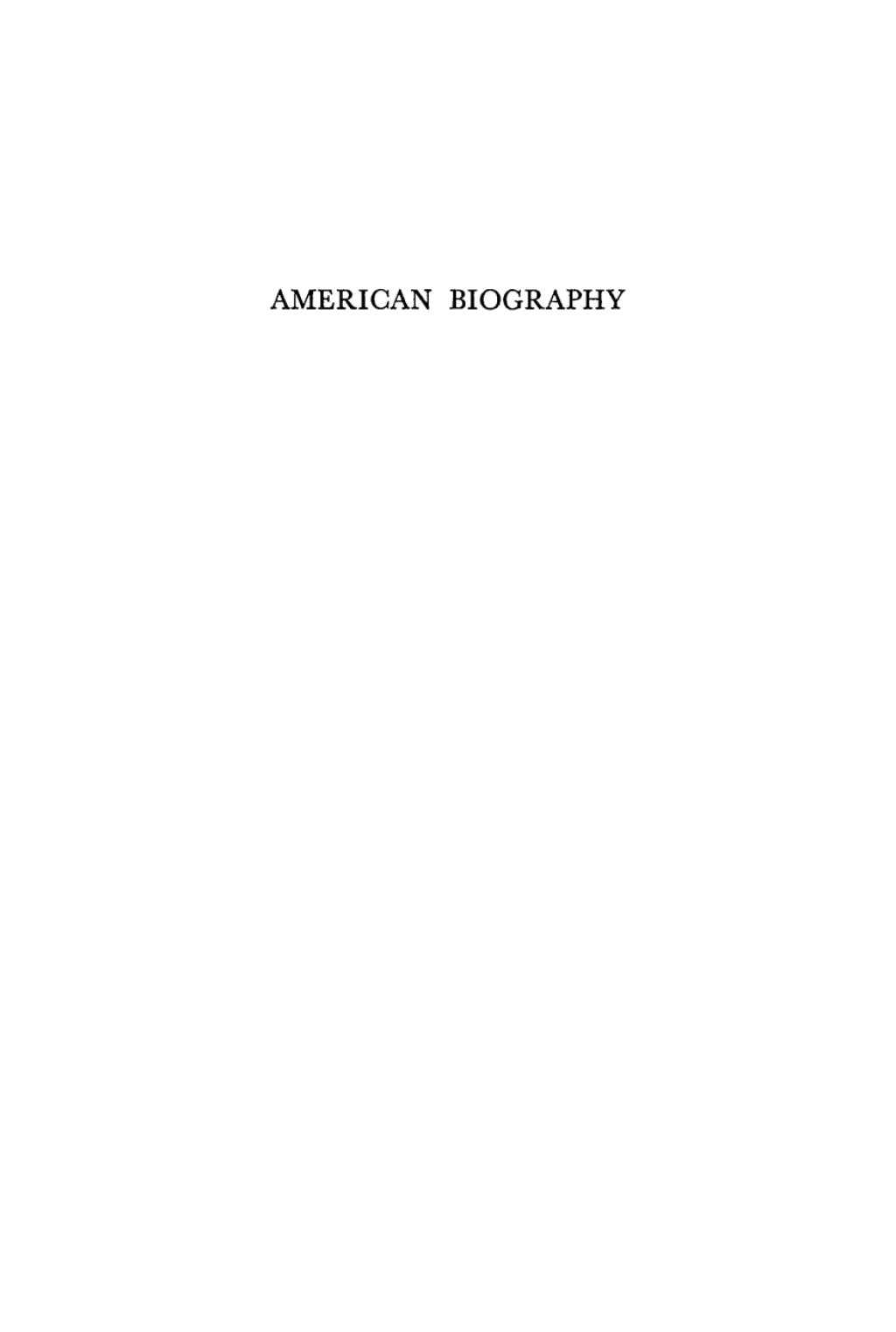 A History of American Biography, 1800-1935