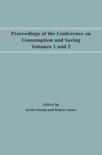 Imagen de portada: Proceedings of the Conference on Consumption and Saving, Volumes 1 and 2 9781512813500
