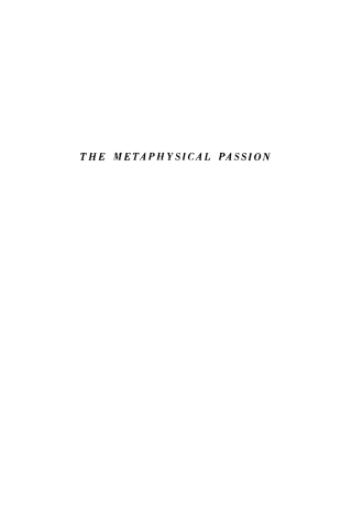 Titelbild: The Metaphysical Passion 9781512813517