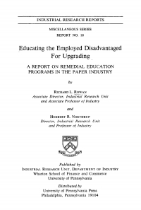 Cover image: Educating the Employed Disadvantaged for Upgrading 9780812290776