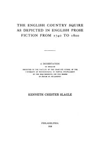 Cover image: The English Country Squire as Depicted in English Prose Fiction from 1740 to 1800 9781512813753