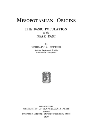 Cover image: Mesopotamian Origins 9781512813814