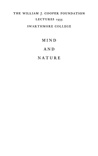 Cover image: Mind and Nature 9781512822588