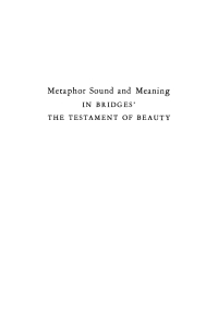 صورة الغلاف: Metaphor, Sound, and Meaning in Bridges' "The Testament of Beauty" 9781512820720