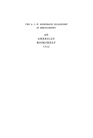 Cover image: An American Bookshelf, 1775 9781512820218