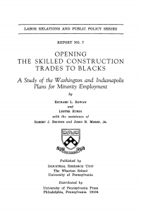 Cover image: Opening the Skilled Construction Trades to Blacks 9780812290790