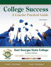 Cover image: College Success: A Concise Practical Guide - East Georgia State College Custom Edition 9th edition 9781517807085