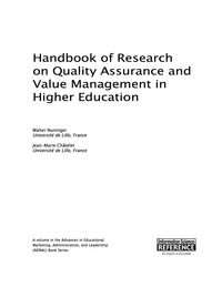 Cover image: Handbook of Research on Quality Assurance and Value Management in Higher Education 9781522500247