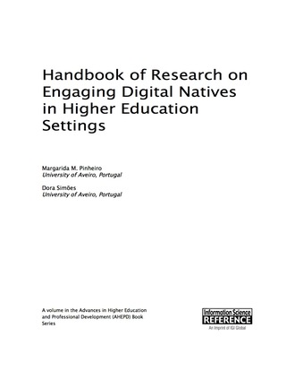 Cover image: Handbook of Research on Engaging Digital Natives in Higher Education Settings 9781522500391