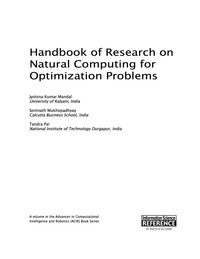 Imagen de portada: Handbook of Research on Natural Computing for Optimization Problems 9781522500582