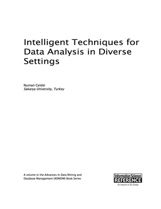 Cover image: Intelligent Techniques for Data Analysis in Diverse Settings 9781522500759