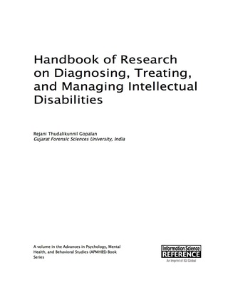 صورة الغلاف: Handbook of Research on Diagnosing, Treating, and Managing Intellectual Disabilities 9781522500896