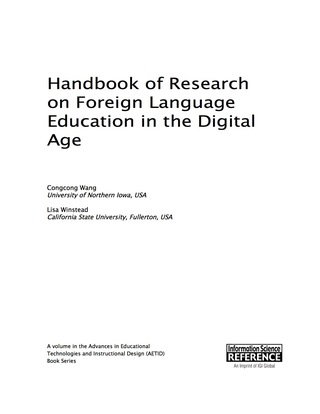 Cover image: Handbook of Research on Foreign Language Education in the Digital Age 9781522501770