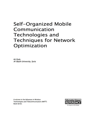 Cover image: Self-Organized Mobile Communication Technologies and Techniques for Network Optimization 9781522502395
