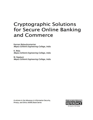 Cover image: Cryptographic Solutions for Secure Online Banking and Commerce 9781522502739