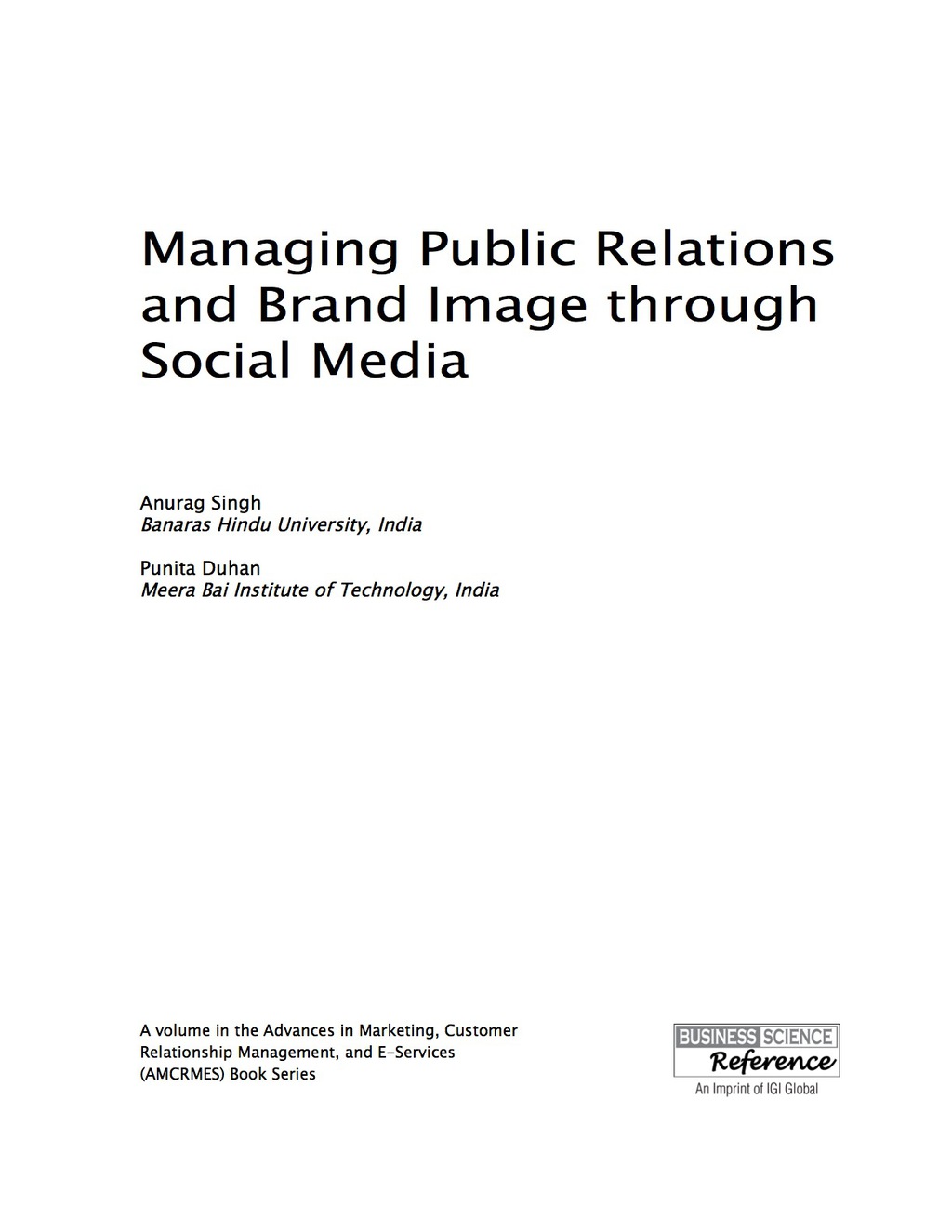 Managing Public Relations and Brand Image through Social Media eBook