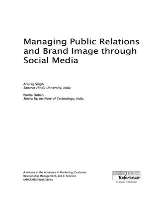 Cover image: Managing Public Relations and Brand Image through Social Media 9781522503323