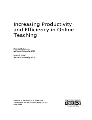 Imagen de portada: Increasing Productivity and Efficiency in Online Teaching 9781522503477