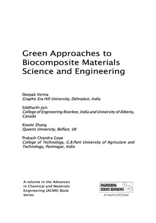 Cover image: Green Approaches to Biocomposite Materials Science and Engineering 9781522504245