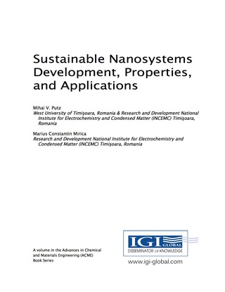 Cover image: Sustainable Nanosystems Development, Properties, and Applications 9781522504924