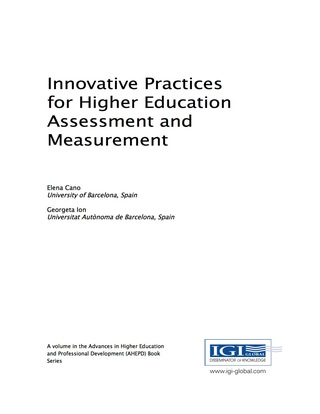 Imagen de portada: Innovative Practices for Higher Education Assessment and Measurement 9781522505310