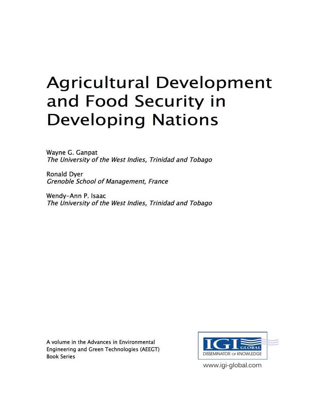 Agricultural Development and Food Security in Developing Nations