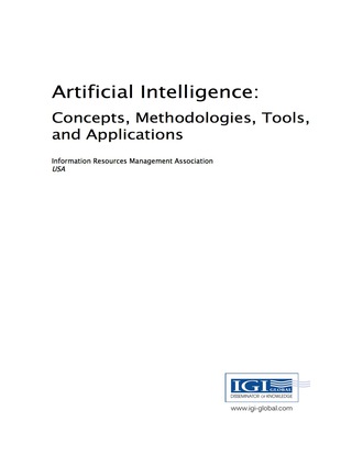 Cover image: Artificial Intelligence: Concepts, Methodologies, Tools, and Applications 9781522517597
