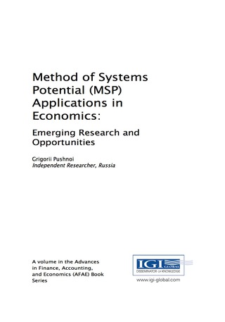 Imagen de portada: Method of Systems Potential (MSP) Applications in Economics: Emerging Research and Opportunities 9781522521709
