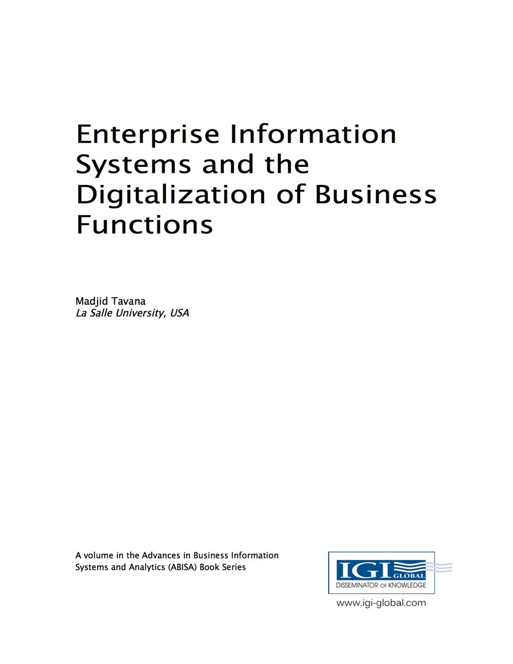 Enterprise Information Systems and the Digitalization of Business Functions