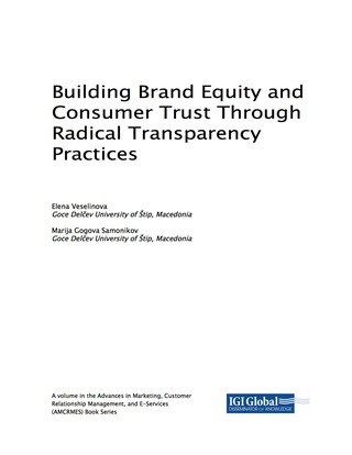 Cover image: Building Brand Equity and Consumer Trust Through Radical Transparency Practices 9781522524175