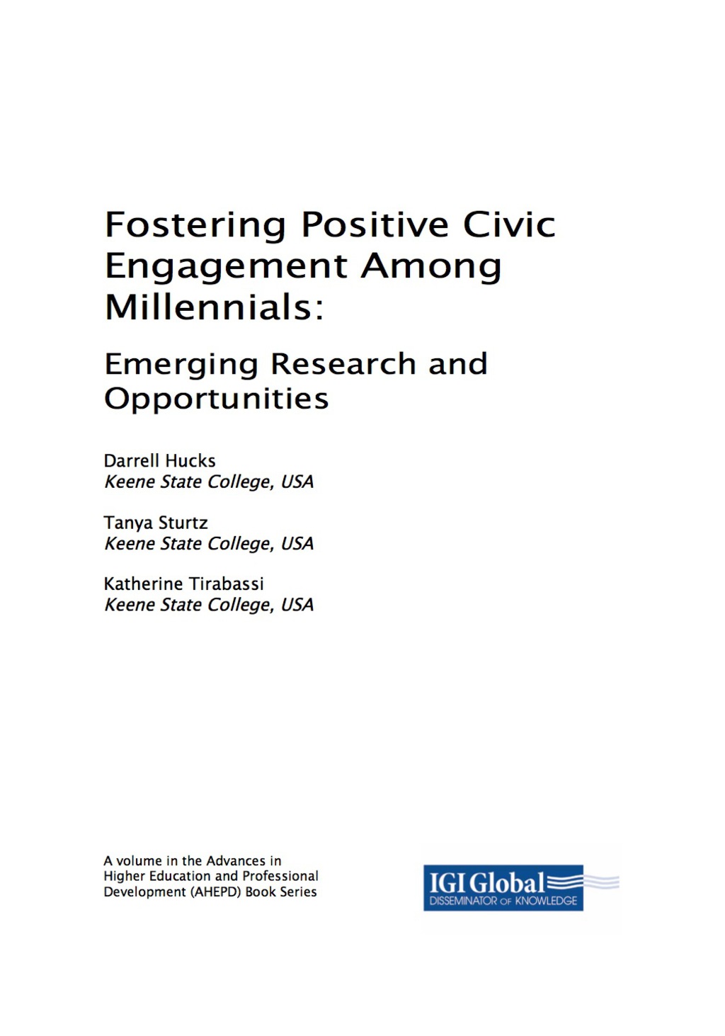 ISBN 9781522524526 product image for Fostering Positive Civic Engagement Among Millennials: Emerging Research and Opp | upcitemdb.com