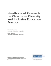 Omslagafbeelding: Handbook of Research on Classroom Diversity and Inclusive Education Practice 9781522525202