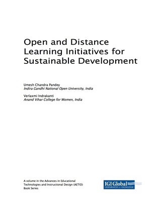 Cover image: Open and Distance Learning Initiatives for Sustainable Development 9781522526216