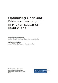 Imagen de portada: Optimizing Open and Distance Learning in Higher Education Institutions 9781522526247