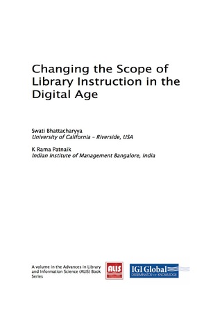 Imagen de portada: Changing the Scope of Library Instruction in the Digital Age 9781522528029