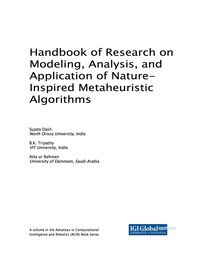 Cover image: Handbook of Research on Modeling, Analysis, and Application of Nature-Inspired Metaheuristic Algorithms 9781522528579