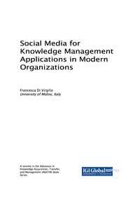 Imagen de portada: Social Media for Knowledge Management Applications in Modern Organizations 9781522528975