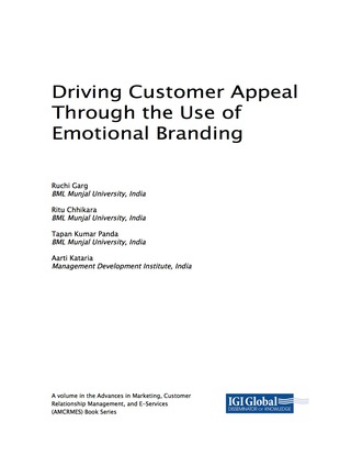 Imagen de portada: Driving Customer Appeal Through the Use of Emotional Branding 9781522529217