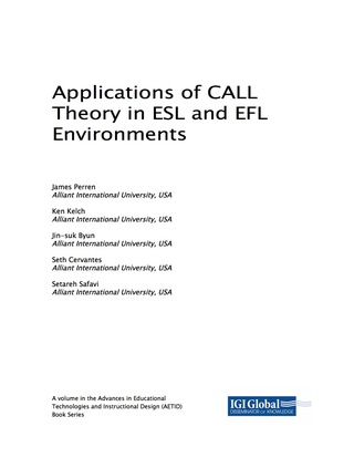 Imagen de portada: Applications of CALL Theory in ESL and EFL Environments 9781522529330