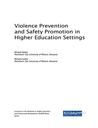 Cover image: Violence Prevention and Safety Promotion in Higher Education Settings 9781522529606
