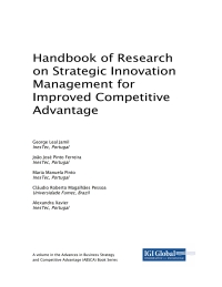 Imagen de portada: Handbook of Research on Strategic Innovation Management for Improved Competitive Advantage 9781522530121