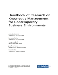 Cover image: Handbook of Research on Knowledge Management for Contemporary Business Environments 9781522537250