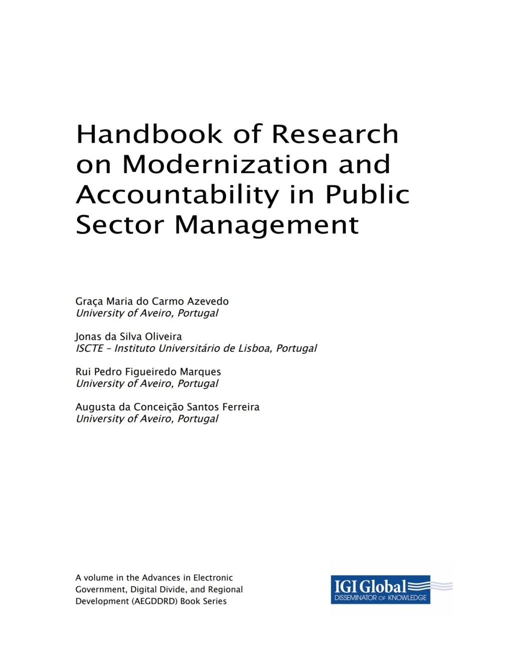 Handbook of Research on Modernization and Accountability in Public Sector Management