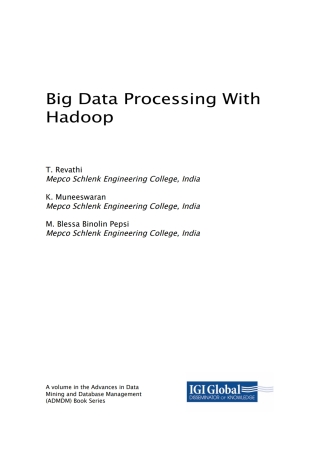 Cover image: Big Data Processing With Hadoop 9781522537908